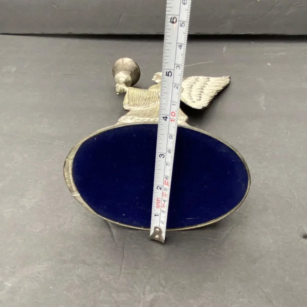Christmas International Silver Co Angel Candle Holder Silver-Plated Vintage 1998